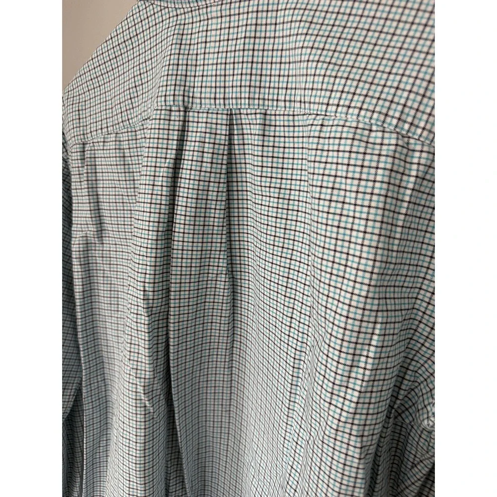 Polo Ralph Lauren Classic Fit Check Button Down Shirt Mens Large Teal Navy Blue - Picture 9 of 9